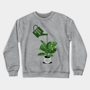 Green plastic watering can For a fake Chinese rubber plant. - Original illustration by FOGS Crewneck Sweatshirt